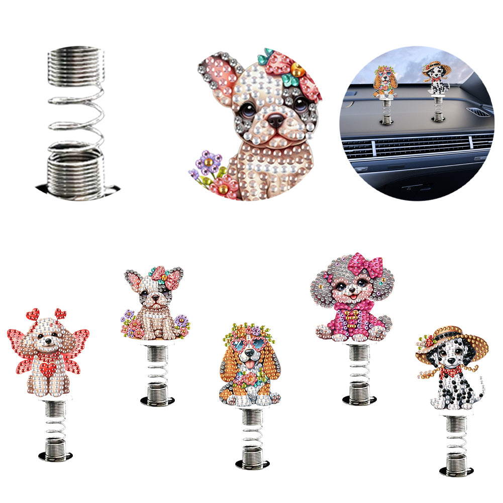 2D Flat Animal DIY Diamond Painting Shake Car Ornaments Desktop Diamond Art Kits