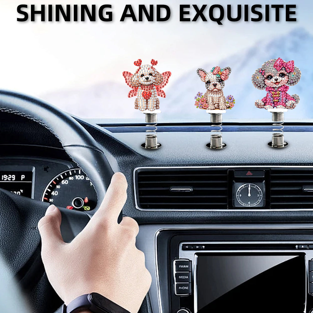 2D Flat Animal DIY Diamond Painting Shake Car Ornaments Desktop Diamond Art Kits