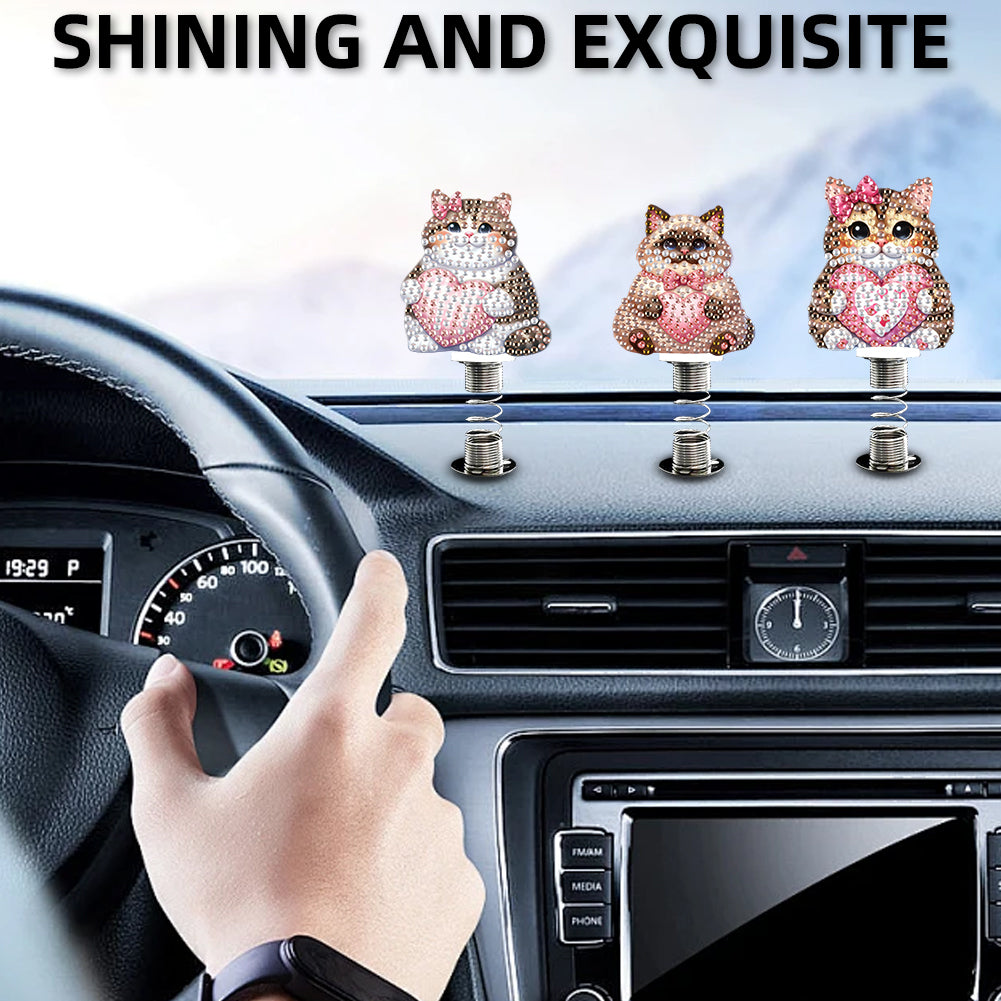 2D Flat Animal DIY Diamond Painting Shake Car Ornaments Desktop Diamond Art Kits