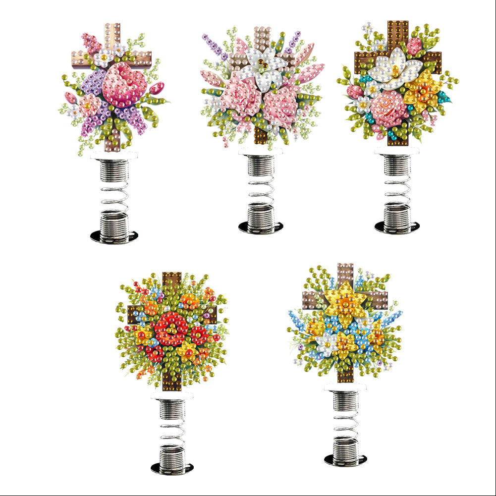 2D Flat Animal DIY Diamond Painting Shake Car Ornaments Desktop Diamond Art Kits