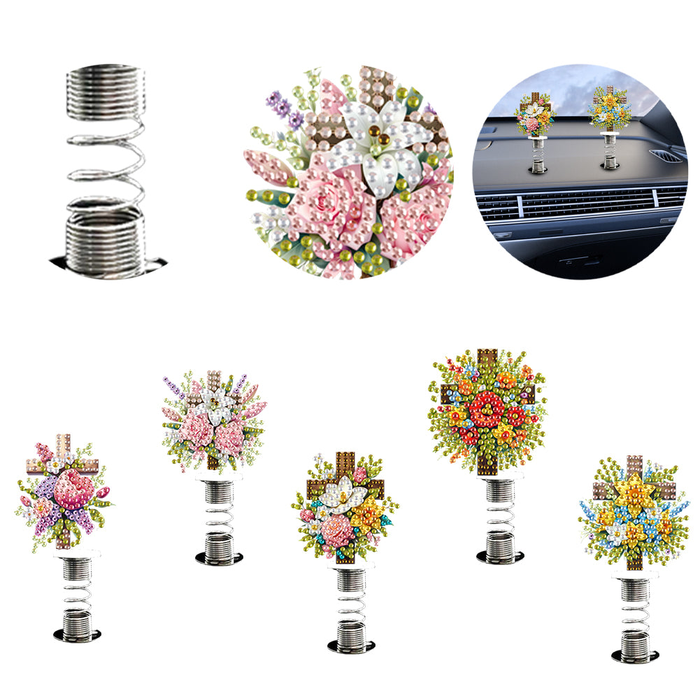 2D Flat Animal DIY Diamond Painting Shake Car Ornaments Desktop Diamond Art Kits