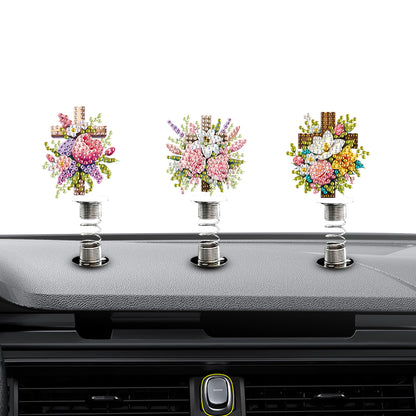 2D Flat Animal DIY Diamond Painting Shake Car Ornaments Desktop Diamond Art Kits