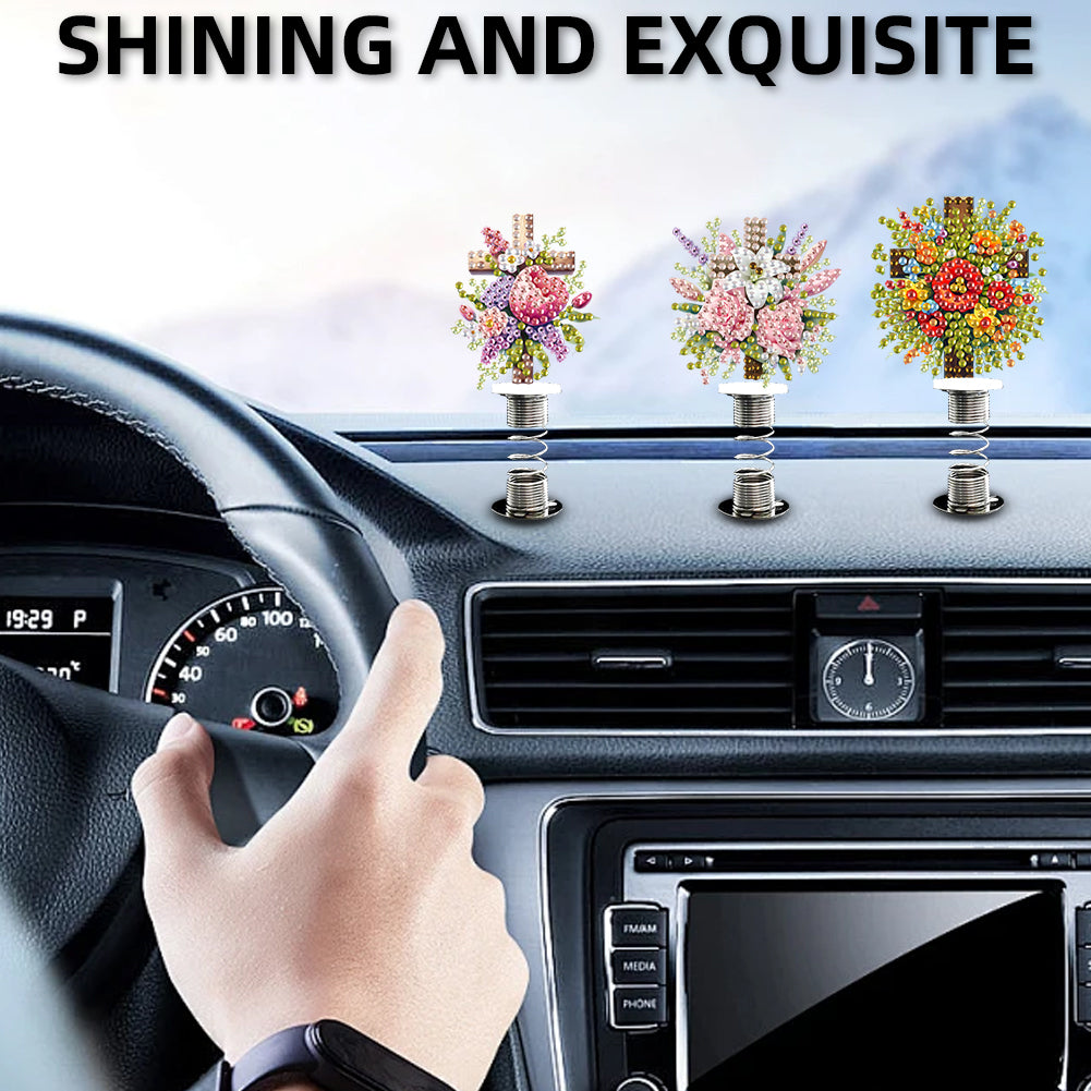 2D Flat Animal DIY Diamond Painting Shake Car Ornaments Desktop Diamond Art Kits