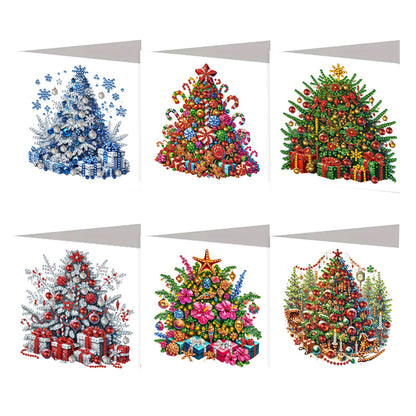 6PCS DIY Rhinestone Diamond Art Mosaic Postcards for Festivals and Celebrations