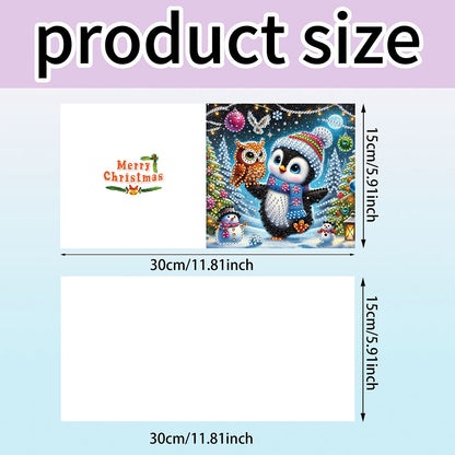 6PCS DIY Rhinestone Diamond Art Mosaic Postcards for Festivals and Celebrations
