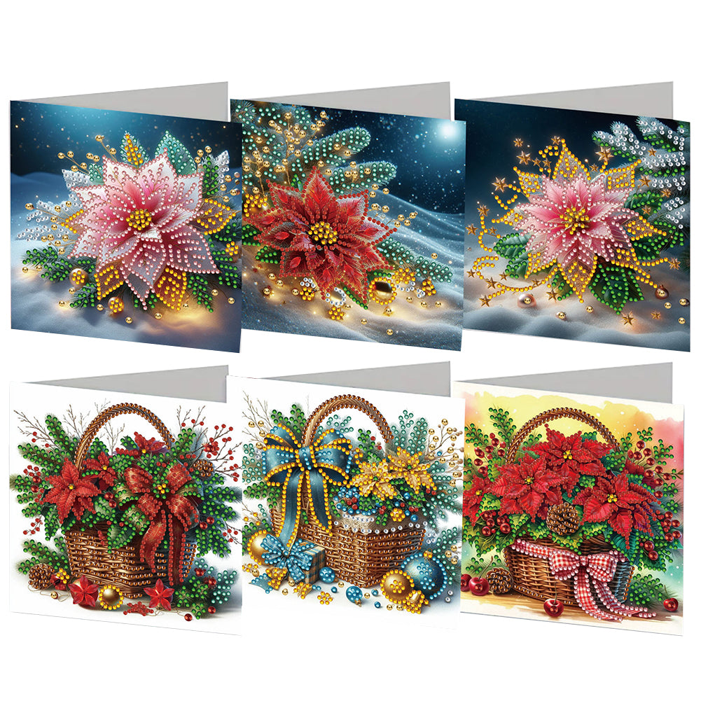 6PCS DIY Rhinestone Diamond Art Mosaic Postcards for Festivals and Celebrations
