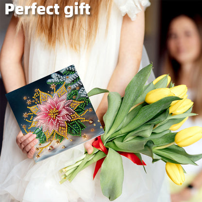 6PCS DIY Rhinestone Diamond Art Mosaic Postcards for Festivals and Celebrations