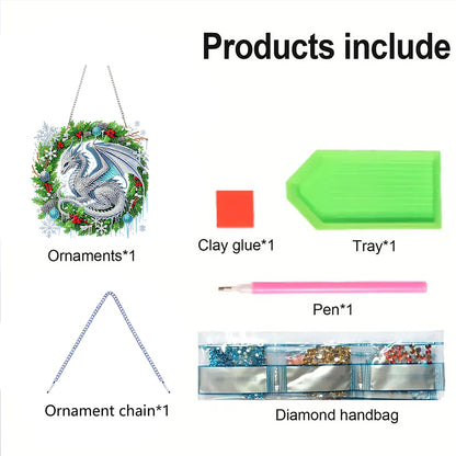 Christmas Theme 2D Flat DIY Hanging Diamond Art Kits Home Wall Decoration Crafts