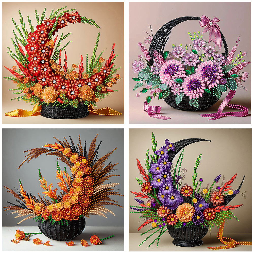 Flower Basket - Special Shaped Drill Diamond Painting 30*30CM