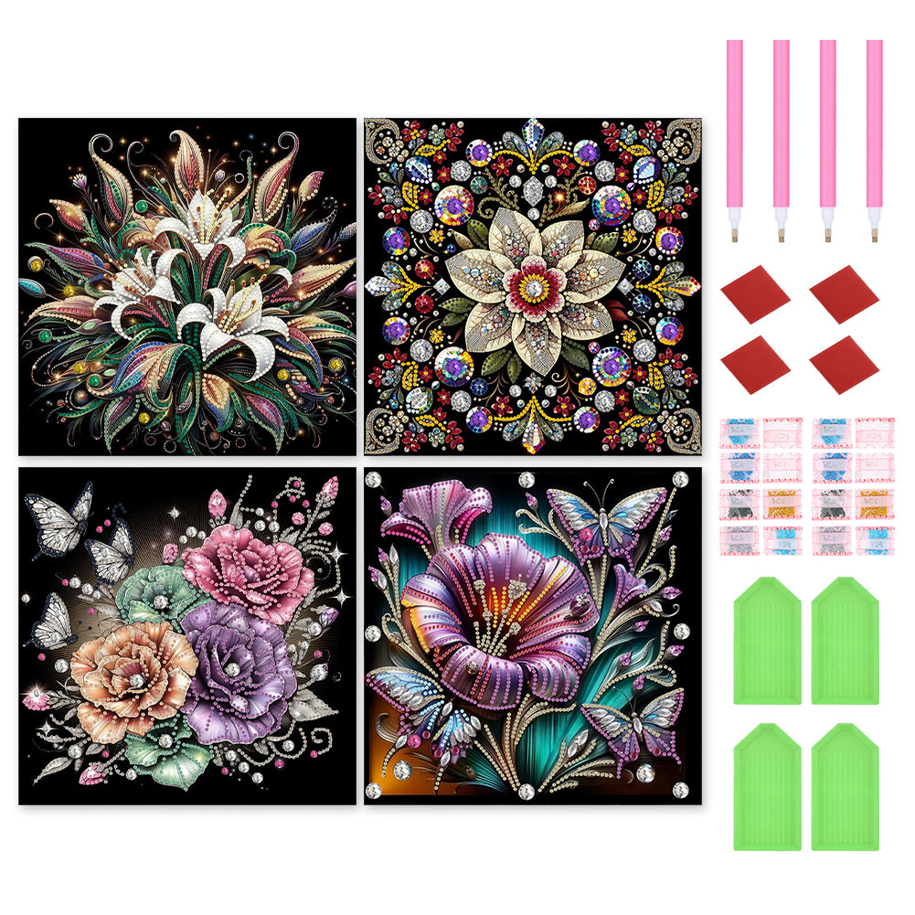 Flowers - Special Shaped Drill Diamond Painting 30*30CM