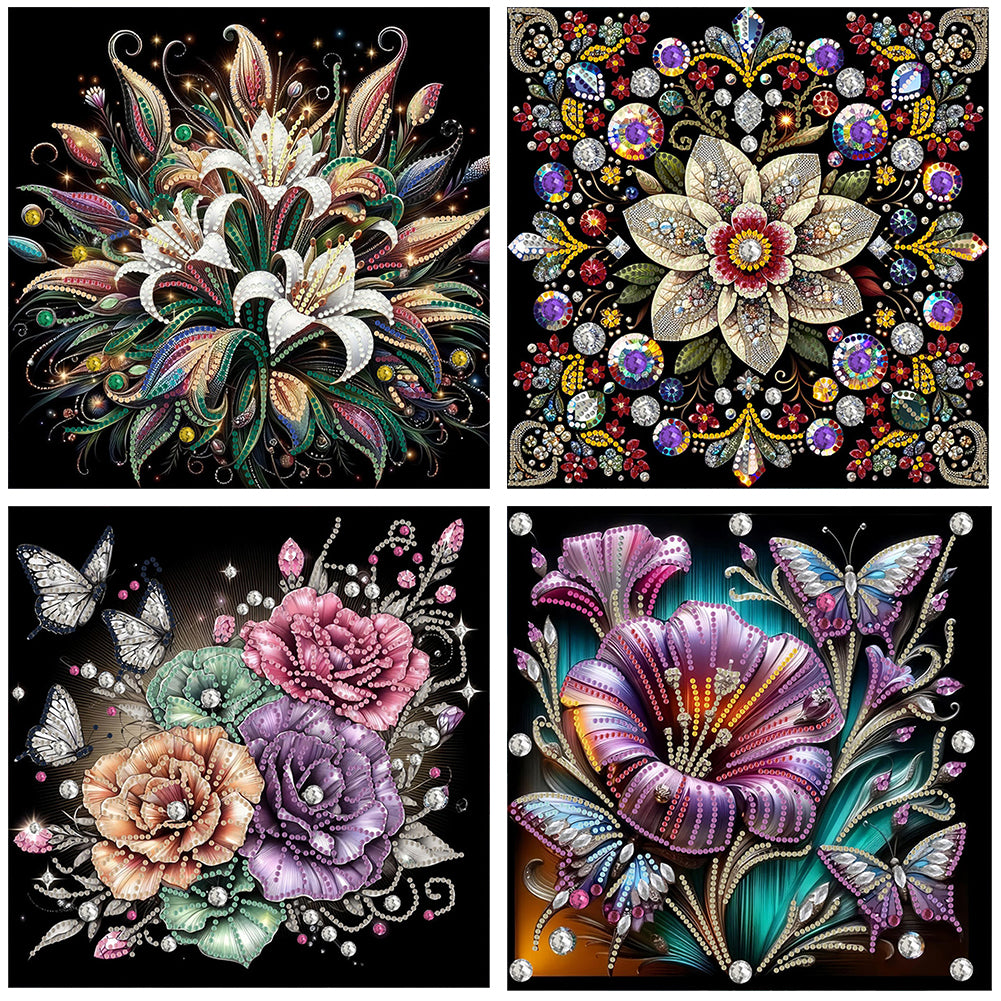 Flowers - Special Shaped Drill Diamond Painting 30*30CM