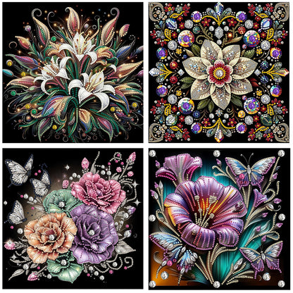 Flowers - Special Shaped Drill Diamond Painting 30*30CM