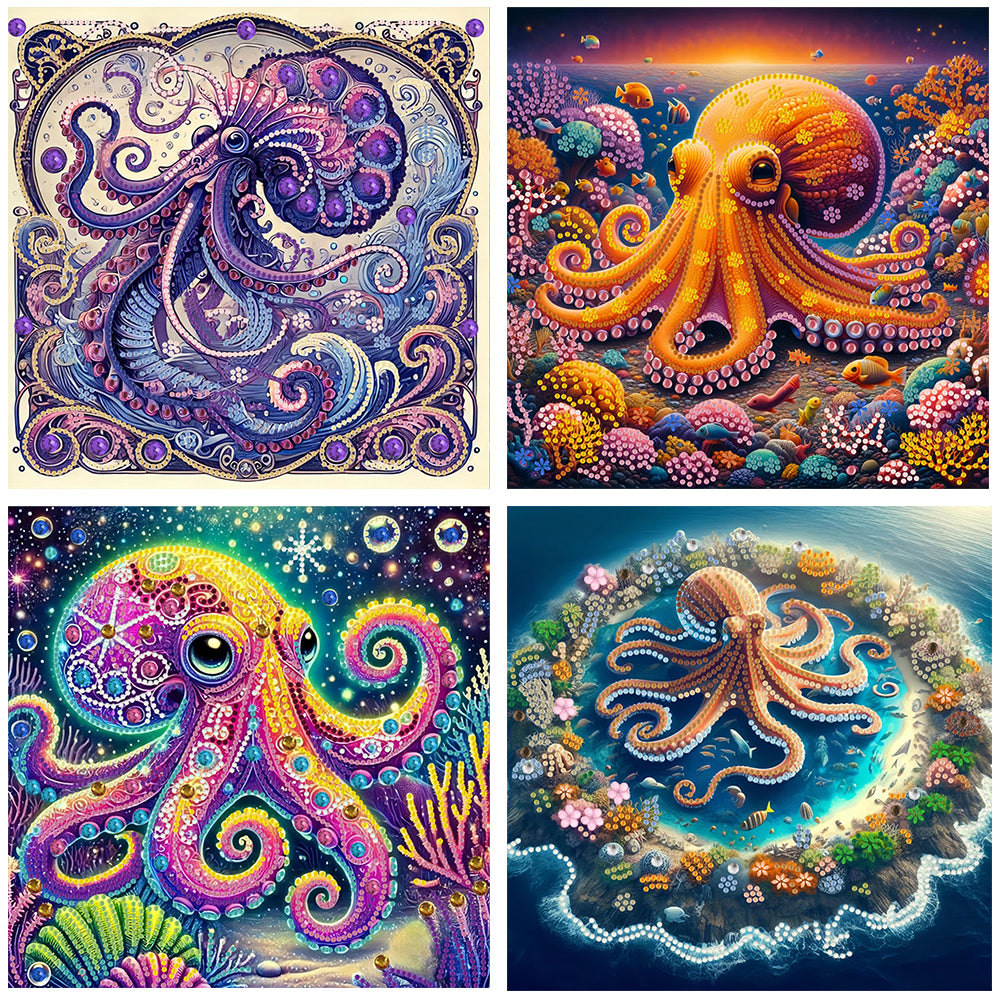 Octopus - Special Shaped Drill Diamond Painting 30*30CM