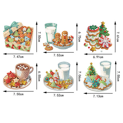 6pcs Xmas 2D Flat DIY Hanging Diamond Art Kits Window Hanging Art for Home Decor