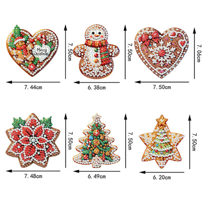 6pcs Xmas 2D Flat DIY Hanging Diamond Art Kits Window Hanging Art for Home Decor