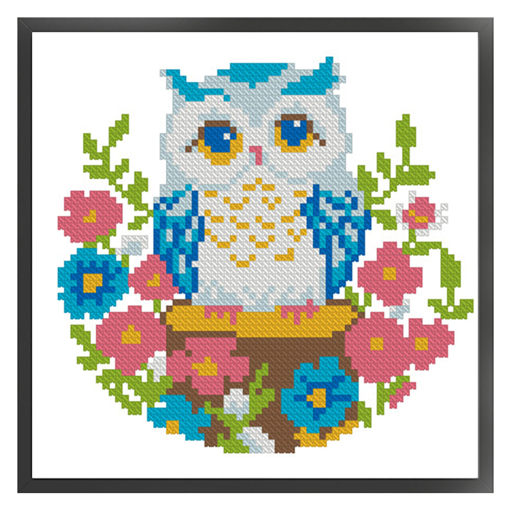 Cute Owl - 11CT Stamped Cross Stitch 24*24CM(Mona Lisa Brand)