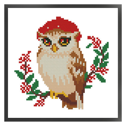 Owl - 11CT Stamped Cross Stitch 24*24CM(Mona Lisa Brand)