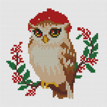 Owl - 11CT Stamped Cross Stitch 24*24CM(Mona Lisa Brand)
