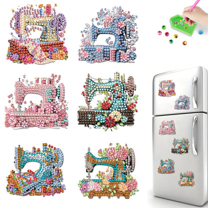 6Pcs Acrylic 2D Flat Chameleon Diamond Art Magnets Decals for Fridge Whiteboards