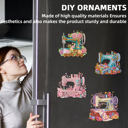 6Pcs Acrylic 2D Flat Chameleon Diamond Art Magnets Decals for Fridge Whiteboards