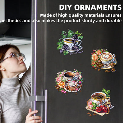 6Pcs Acrylic 2D Flat Chameleon Diamond Art Magnets Decals for Fridge Whiteboards