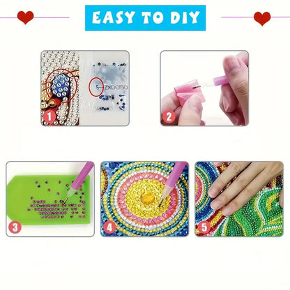 6PCS DIY Animal Pattern Diamond Art Greeting Cards Congratulations Cards & Gifts