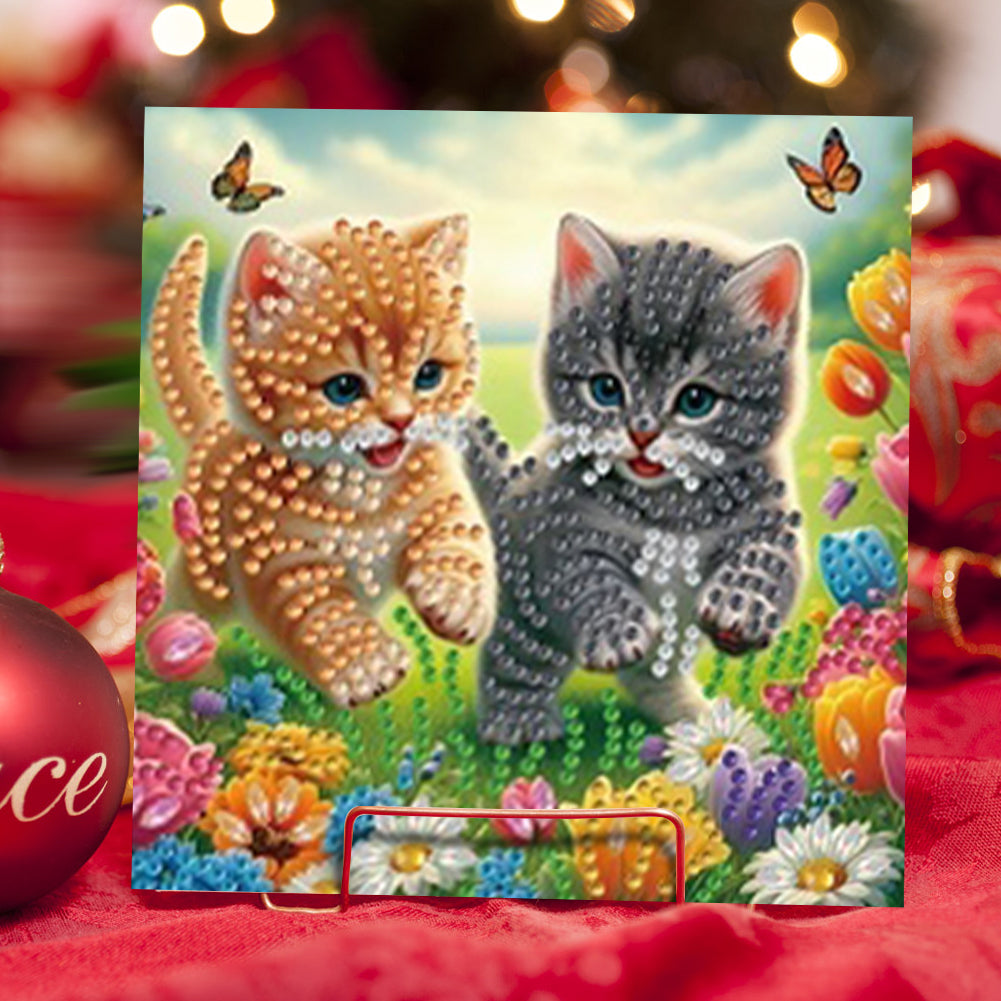 6PCS DIY Animal Pattern Diamond Art Greeting Cards Congratulations Cards & Gifts