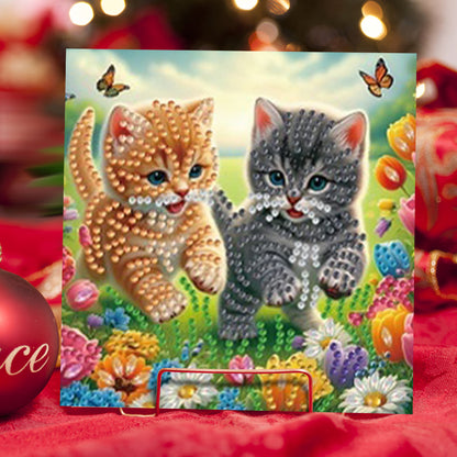 6PCS DIY Animal Pattern Diamond Art Greeting Cards Congratulations Cards & Gifts