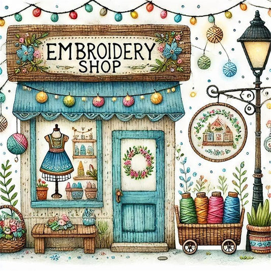Sewing Hut - 14CT Stamped Cross Stitch 40*40CM