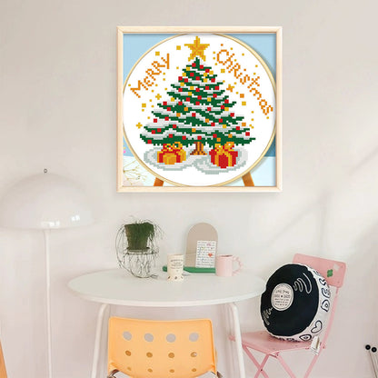 Christmas Cedar - 11CT Stamped Cross Stitch 24*24CM(Mona Lisa Brand)