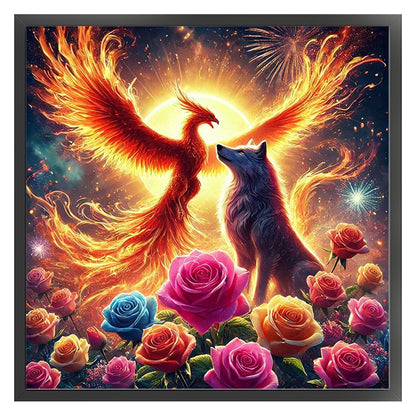 Phoenix And Wolf - 11CT Stamped Cross Stitch 40*40CM