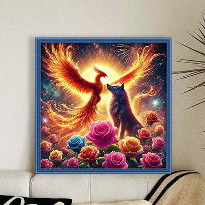 Phoenix And Wolf - 11CT Stamped Cross Stitch 40*40CM