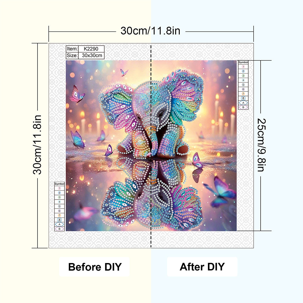 Elephant - Special Shaped Drill Diamond Painting 30*30CM