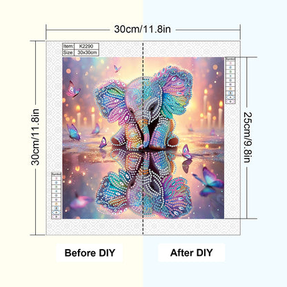 Elephant - Special Shaped Drill Diamond Painting 30*30CM