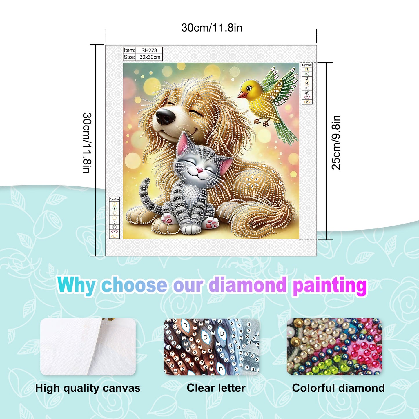 Friendly Cats And Dogs - Special Shaped Drill Diamond Painting 30*30CM
