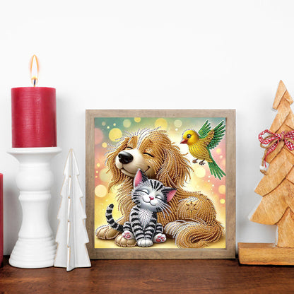 Friendly Cats And Dogs - Special Shaped Drill Diamond Painting 30*30CM
