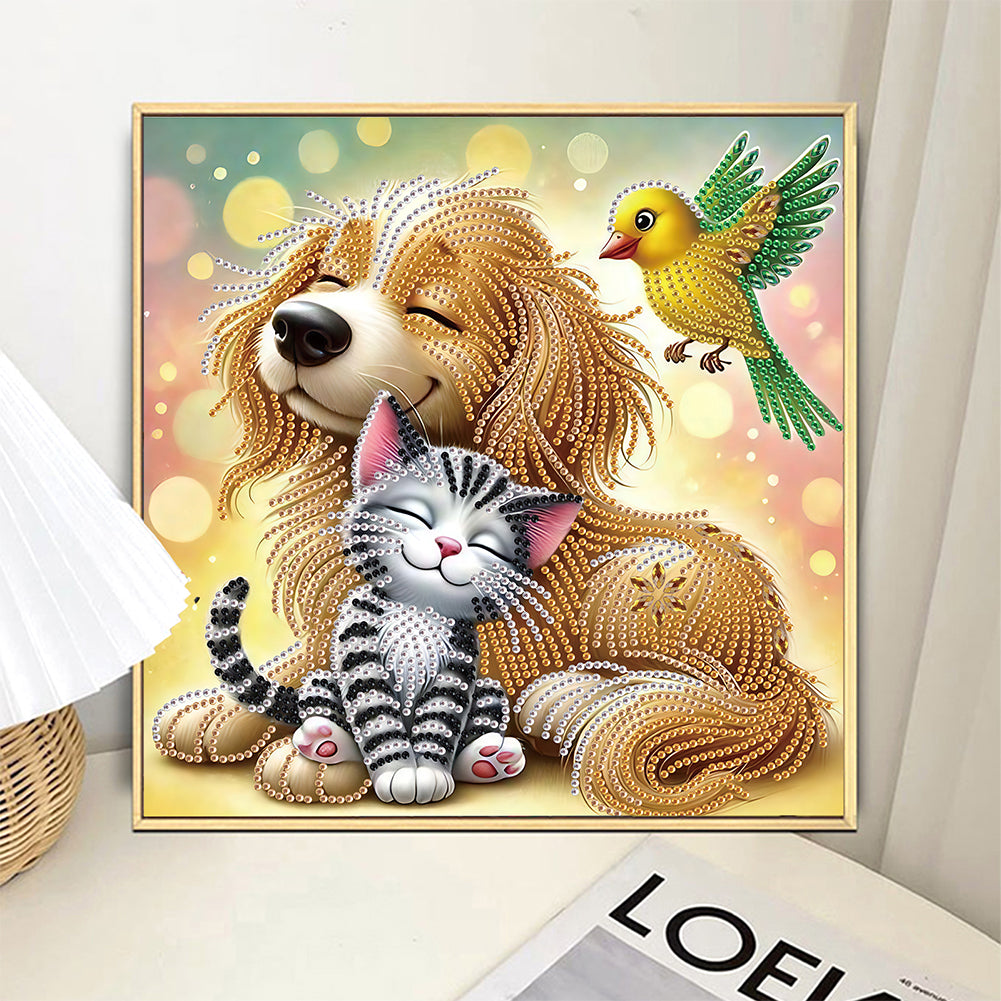 Friendly Cats And Dogs - Special Shaped Drill Diamond Painting 30*30CM
