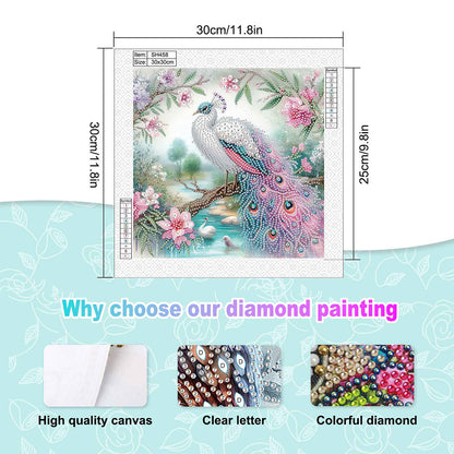 Peacock - Special Shaped Drill Diamond Painting 30*30CM