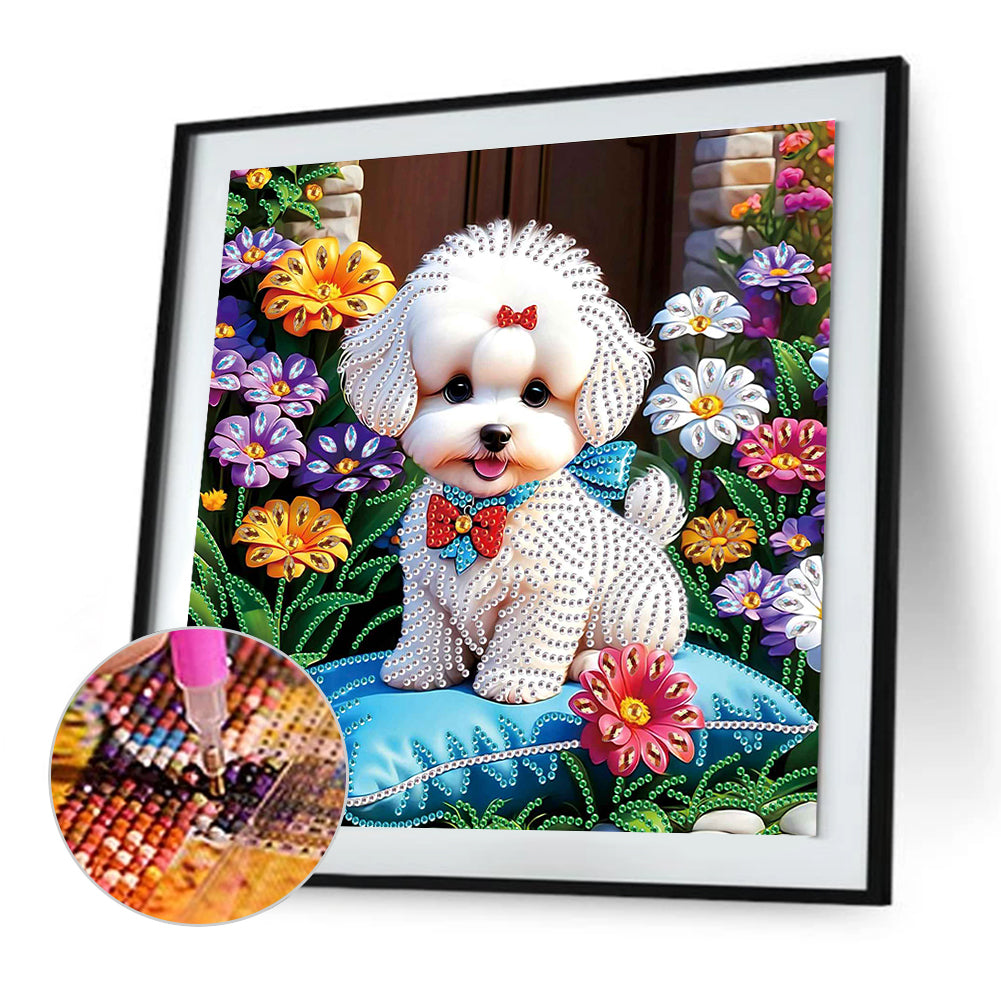 White Puppy - Special Shaped Drill Diamond Painting 30*30CM