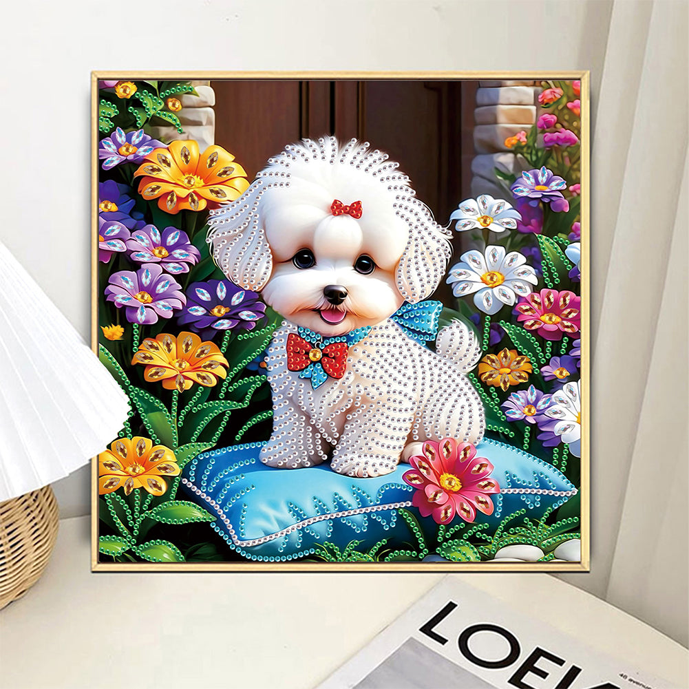 White Puppy - Special Shaped Drill Diamond Painting 30*30CM