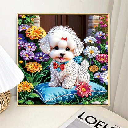 White Puppy - Special Shaped Drill Diamond Painting 30*30CM