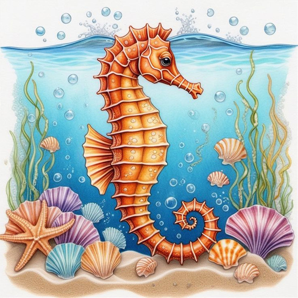 Seahorse - 11CT Stamped Cross Stitch 40*40CM