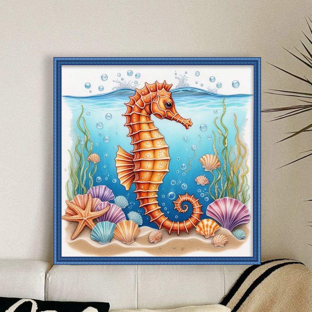Seahorse - 11CT Stamped Cross Stitch 40*40CM