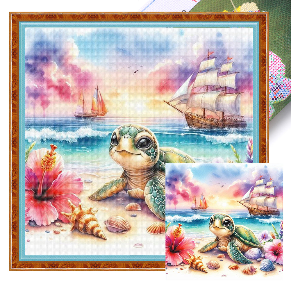 Turtle - 11CT Stamped Cross Stitch 40*40CM