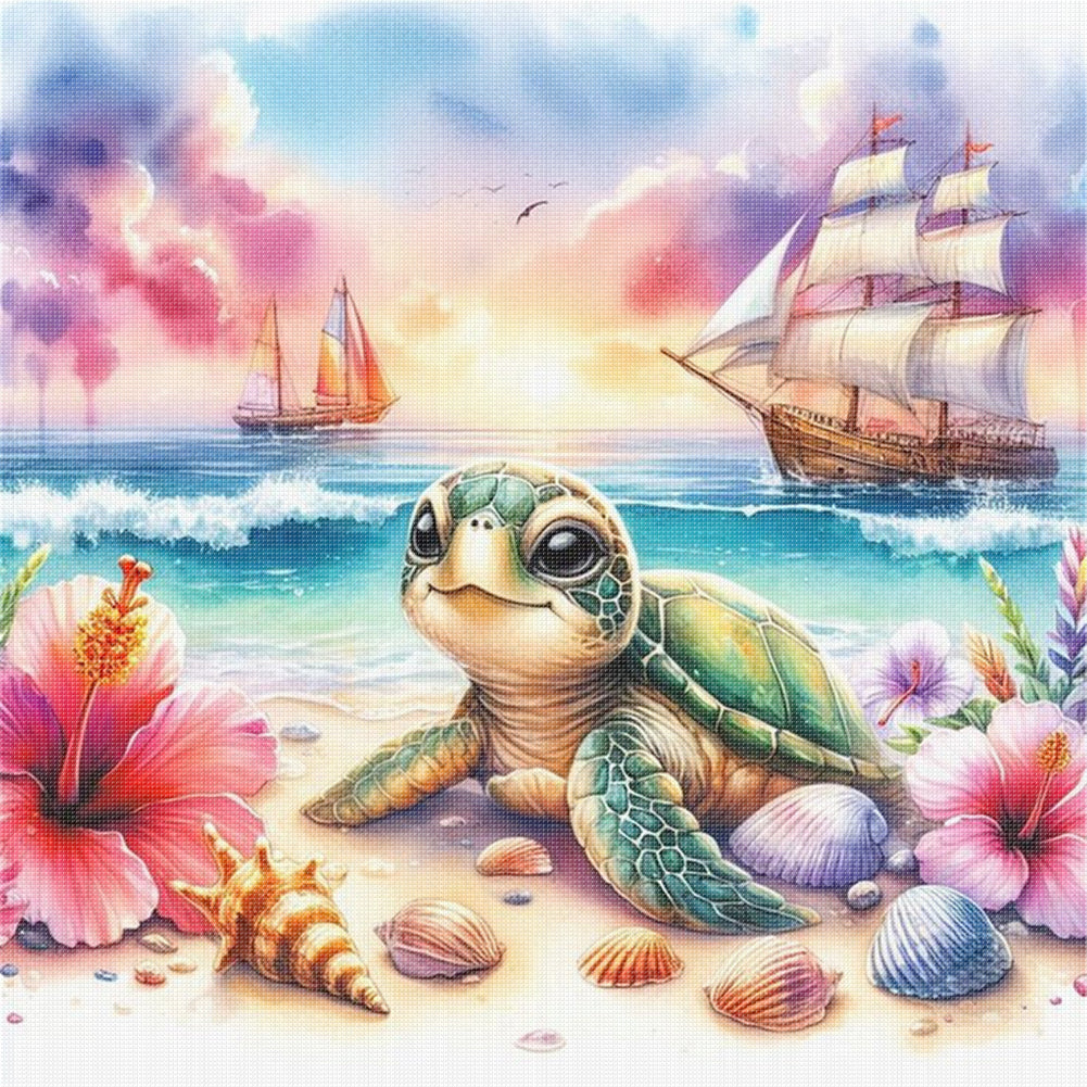 Turtle - 11CT Stamped Cross Stitch 40*40CM