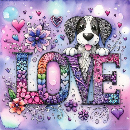 Love Dog - 11CT Stamped Cross Stitch 40*40CM