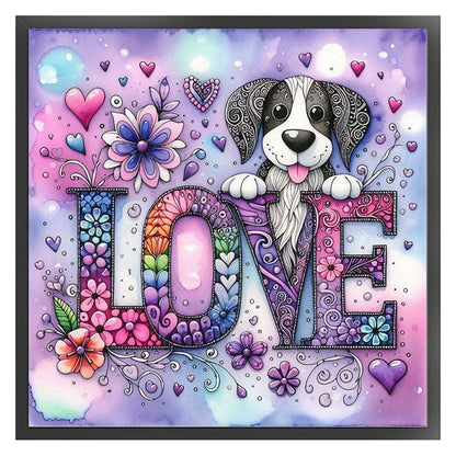 Love Dog - 11CT Stamped Cross Stitch 40*40CM