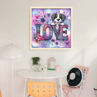 Love Dog - 11CT Stamped Cross Stitch 40*40CM