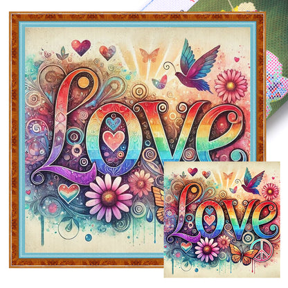 Love Butterfly - 11CT Stamped Cross Stitch 40*40CM