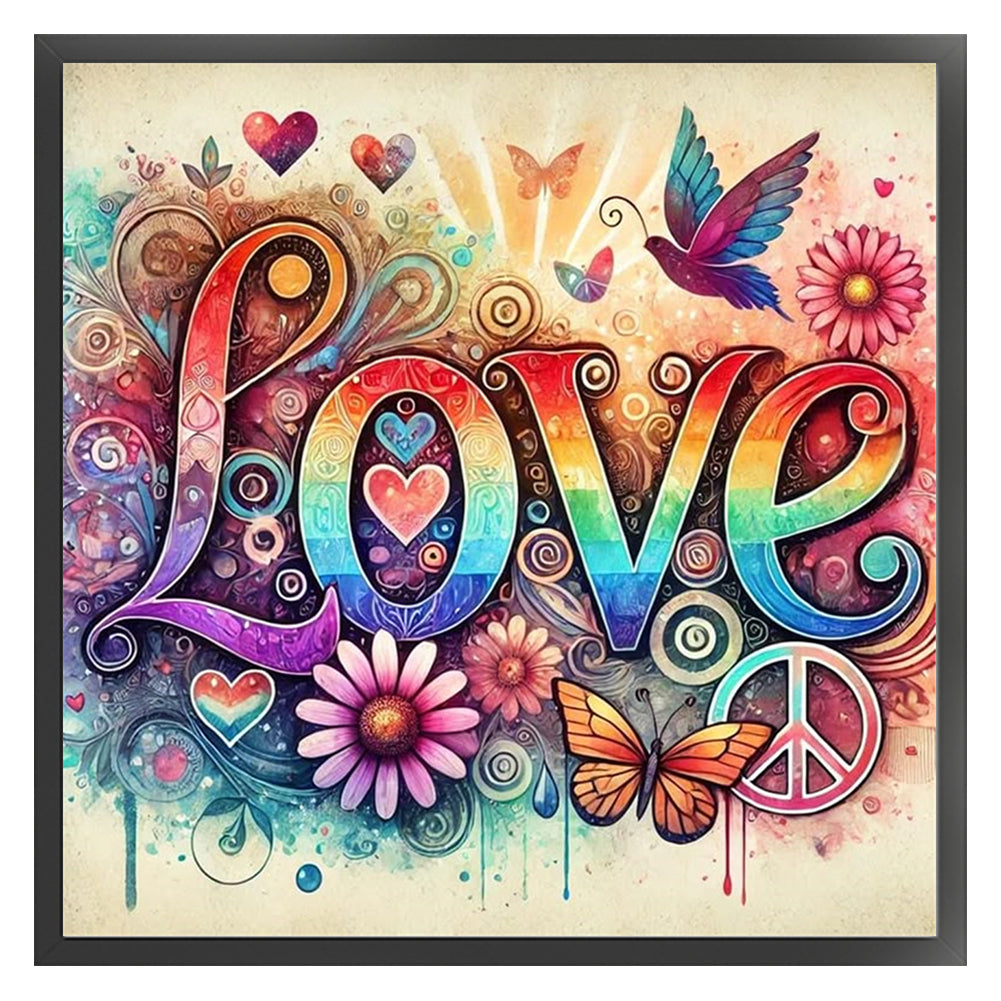 Love Butterfly - 11CT Stamped Cross Stitch 40*40CM